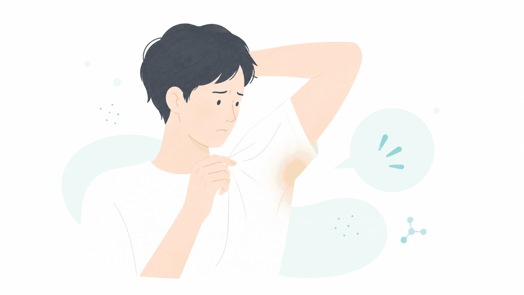 シャツの脇が黄ばむサインのイラスト